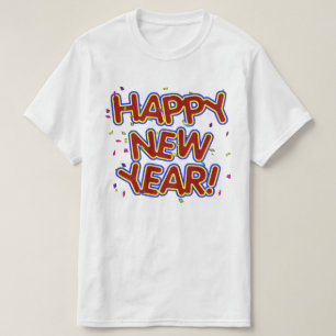 Rood 'Gelukkig Nieuwjaar' Nieuwjaar T-shirt