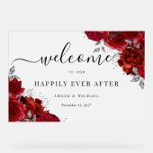 Rood Gelukkig Ooit Na Huwelijk Acryl Teken Acryl Bord (Voorkant)