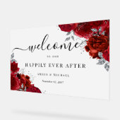 Rood Gelukkig Ooit Na Huwelijk Acryl Teken Acryl Bord (Hoek)