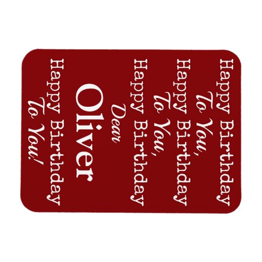 Rood Gelukkig Verjaardagslied Premium Flexi Magnet Magneet (Horizontaal)