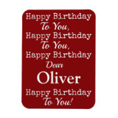 Rood Gelukkig Verjaardagslied Premium Flexi Magnet Magneet (Verticaal)