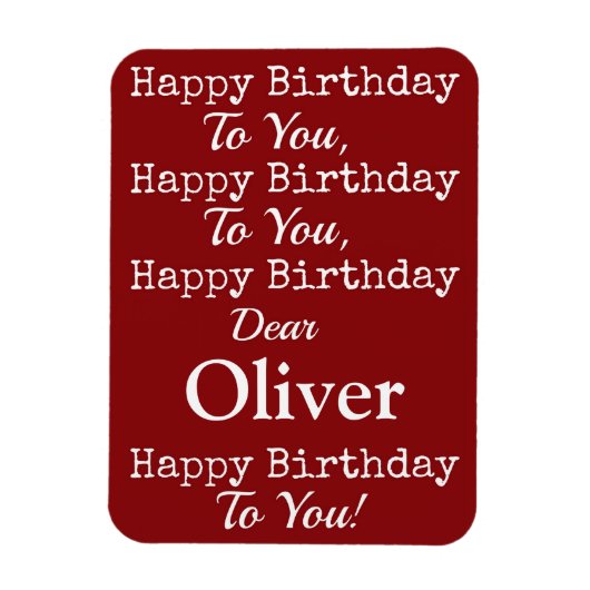 Rood Gelukkig Verjaardagslied Premium Flexi Magnet Magneet (Verticaal)