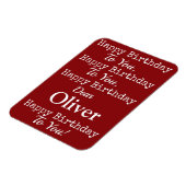 Rood Gelukkig Verjaardagslied Premium Flexi Magnet Magneet (Linkerzijde)