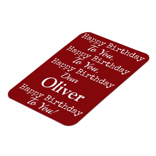 Rood Gelukkig Verjaardagslied Premium Flexi Magnet Magneet (Linkerzijde)