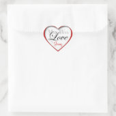 Rood "Gemaakt met Liefde door ____" - Hart Sticker (Tas)
