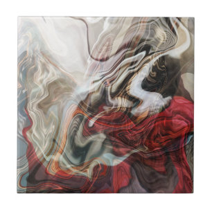 Rood gemarmerd abstract ontwerp tegeltje