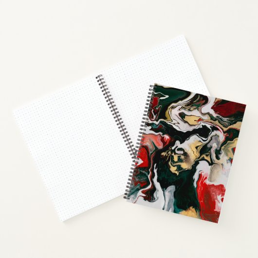 Rood gemarmerd design notitieboek (Binnen)