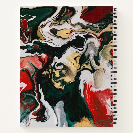 Rood gemarmerd design notitieboek (Achterkant)