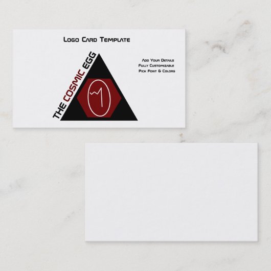 Rood Geoglyph Symbool Cosmic Egg Logo Visitekaartje (Voorkant / Achterkant)