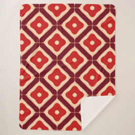 Rood geometrisch abstract ontwerp sherpa deken