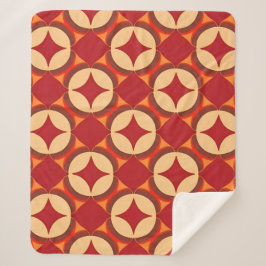 Rood geometrisch abstract ontwerp sherpa deken