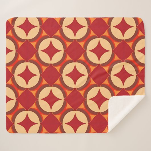 Rood geometrisch abstract ontwerp sherpa deken (Voorkant (horizontaal))