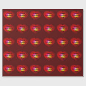 Rood geometrisch brandend hartdriehoeksnetpatroon cadeaupapier (Vlak)