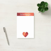 Rood geometrisch hart en gepersonaliseerde naam li post-it® notes (Kantoor)
