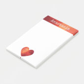 Rood geometrisch hart en gepersonaliseerde naam li post-it® notes (Schuin)