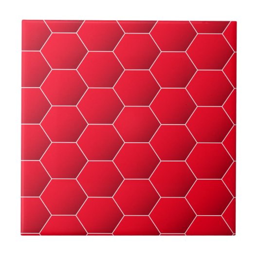 Rood geometrisch hexagon tegeltje (Voorkant)