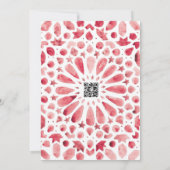Rood Geometrisch Ingewikkeld Patroon met QR Save The Date (Achterkant)