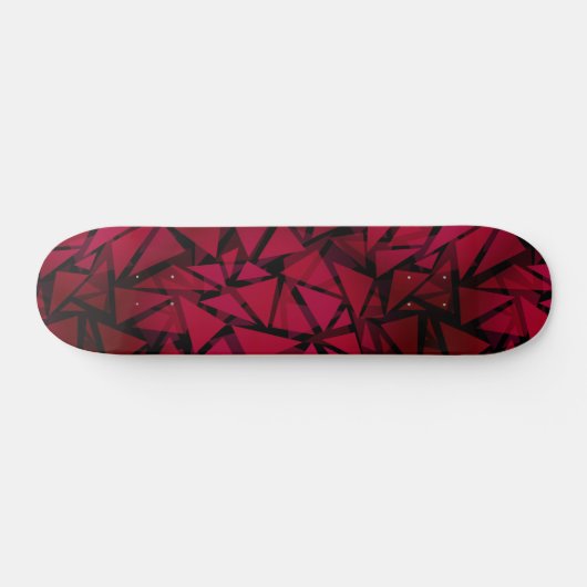 Rood geometrisch modern veelhoekig patroon persoonlijk skateboard (Horizontaal)