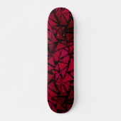 Rood geometrisch modern veelhoekig patroon persoonlijk skateboard (Voorkant)