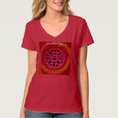 Rood geometrisch ontwerp t-shirt (Voorkant)