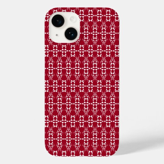 Rood geometrisch ornament retro Case-Mate iPhone case (Achterkant)