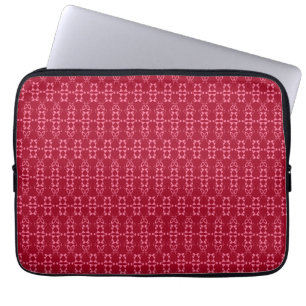 Rood geometrisch ornament retro laptop sleeve