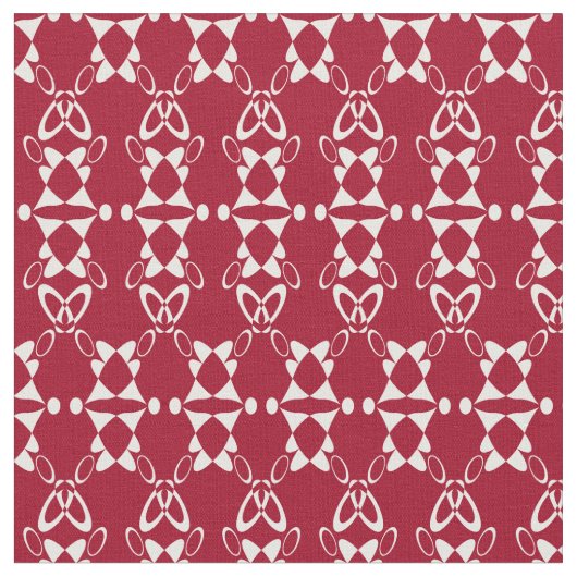 Rood geometrisch ornament retro stof (Close Up)
