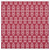 Rood geometrisch ornament retro stof (Swatch)