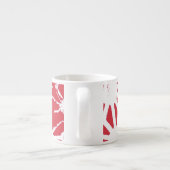 Rood geometrisch patroon espresso kop (Achterkant)