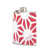 Rood geometrisch patroon heupfles (Links)