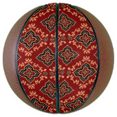 Rood geometrisch patroon / Indiase print Basketbal (Verticaal)