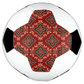 Rood geometrisch patroon / Indiase print Voetbal (Gedraaid)