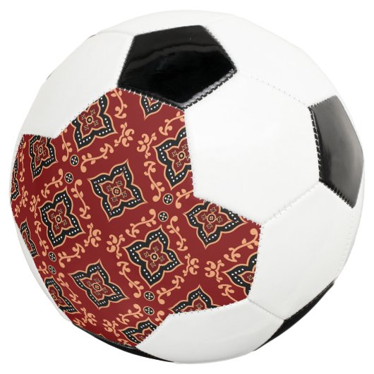 Rood geometrisch patroon / Indiase print Voetbal (Drie kwart)