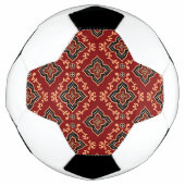 Rood geometrisch patroon / Indiase print Voetbal (Voorkant)