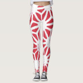 Rood geometrisch patroon leggings (Voorkant)