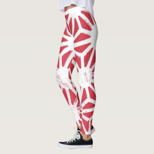 Rood geometrisch patroon leggings