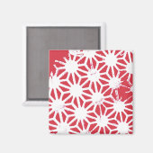 Rood geometrisch patroon magneet (Voorkant / Achterkant)