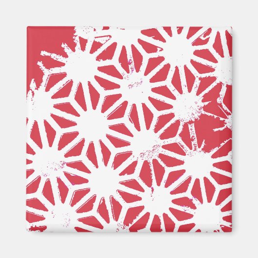 Rood geometrisch patroon magneet (Voorkant)
