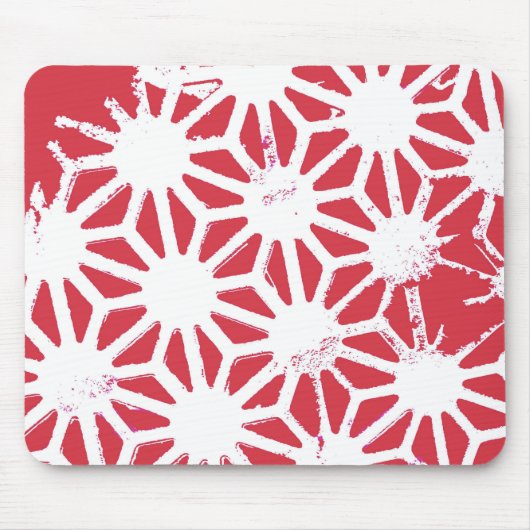 Rood geometrisch patroon muismat (Voorkant)