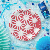 Rood geometrisch patroon papieren bordje (Feest)