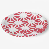 Rood geometrisch patroon papieren bordje (Gekanteld)