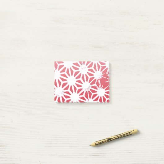 Rood geometrisch patroon post-it® notes (Op bureau)