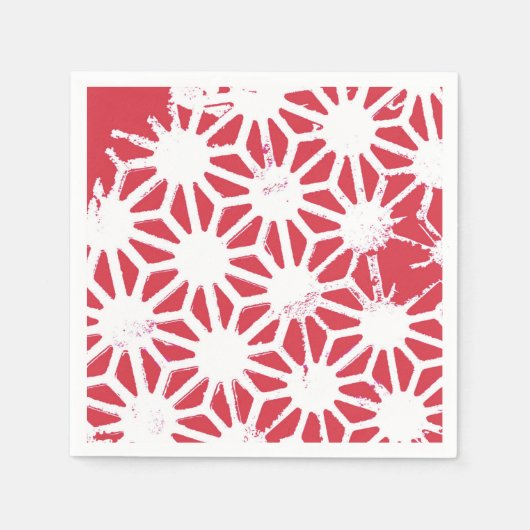 Rood geometrisch patroon servet (Voorkant)