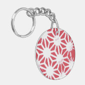 Rood geometrisch patroon sleutelhanger (Voorkant Links)