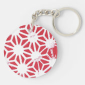 Rood geometrisch patroon sleutelhanger (Achterkant)