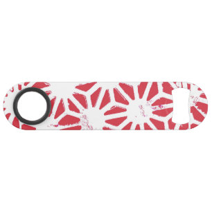Rood geometrisch patroon speed flessenopener