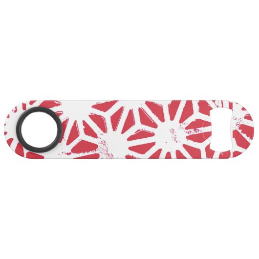 Rood geometrisch patroon speed flessenopener (Voorkant (Horizontaal))