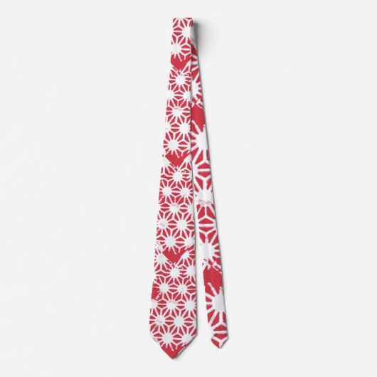 Rood geometrisch patroon stropdas (Voorkant)