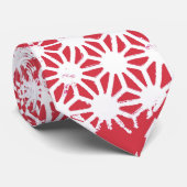 Rood geometrisch patroon stropdas (Opgerold)