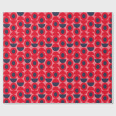 Rood Geometrisch Patroon Verpakkend Document Cadeaupapier (Vlak)